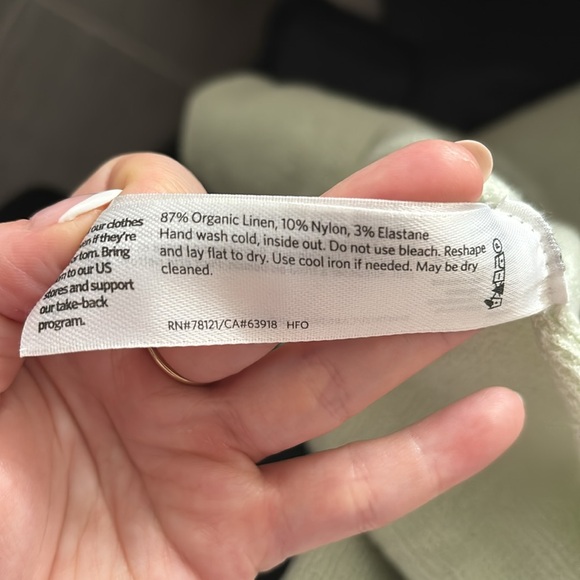 Eileen Fisher Mist Lt Green Linen Crepe Stretch Long Cardigan - Picture 9 of 9